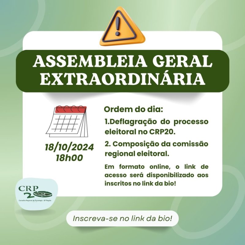 Assembleia geral extraordinária - 18/10/2024